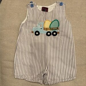 Striped Boys Romper 12 M Play spring Summer Easter egg spring glam lil cactus